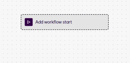 The empty workflow canvas with the Add workflow start button.